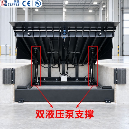 与霍曼同款 双液压泵：带急停 防坠保护的 折板式液压登车桥